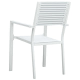 Garden Chair Set of 4 White HDPE and steel Standard Durable 47884
