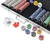Poker Set with 500 Laser Chips Aluminium 80184