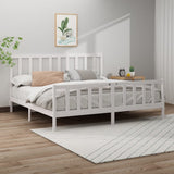 Bed Frame without Mattress White 200x200 cm Solid Wood Pine 3106724