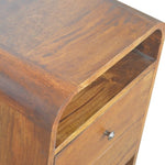 Chestnut Curve 2 Drawer Bedside IN892