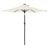 Garden Parasol with LEDs and Steel Pole White 225x225x212cm 4005066