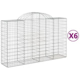 Arched Gabion Baskets 6 pcs 200x50x120/140 cm Galvanised Iron 3146345