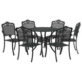 Garden Dining Set 7 pcs Black Aluminium 3334705