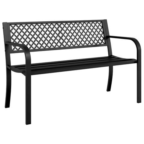 ZNTS Garden Bench 119 cm Black Steel 4002828