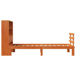 ZNTS Bookcase Bed without Mattress Wax Brown 100x200cm Solid Wood Pine 3322773