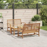 Garden Sofa Set Natural Solid teak wood 3356855