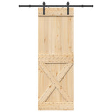 Sliding Door with Hardware Set 80x210 cm Solid Wood Pine 3332749