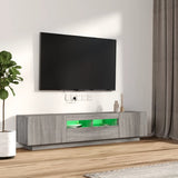 2 Piece TV Cabinet Set with LED Lights Grey Sonoma Engineered Wood 3120168