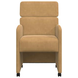 Dining Chairs with Wheels 2 pcs Brown 58 x 65 x 98 cm Velvet 42017882