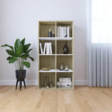 ZNTS Book Cabinet/TV Cabinet White and Sonoma Oak 36x30x114 cm Engineered Wood 800158