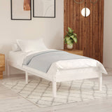 Bed Frame without Mattress White Solid Wood Small Single 809978
