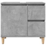 ZNTS 3 Piece Bathroom Furniture Set Concrete Grey Engineered Wood 3324945