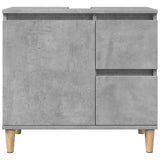 ZNTS 3 Piece Bathroom Furniture Set Concrete Grey Engineered Wood 3324945