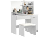 Dressing Table and Stool Set, with Storage - White T3398P341397