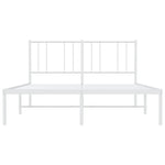 Metal Bed Frame without Mattress with Headboard White 150x200cm 352531