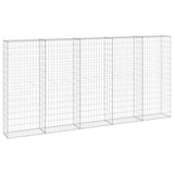 ZNTS Gabion Wall with Covers Galvanised Steel 300x30x150 cm 147822