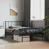 Metal Bed Frame without Mattress with Footboard Black 90x200cm 352491