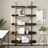 Bookcase 5-Tier Smoked Oak 100x33x180.5 cm Engineered Wood 837699