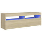 TV Cabinet with LED Lights Sonoma Oak 120x35x40 cm 804376