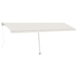 ZNTS Manual Retractable Awning with LED 600x350 cm Cream 3069682