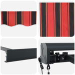 Retractable Awning Manual Red and black 350 x 250 cm Fabric 3330230