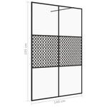 Walk-in Shower Wall with Clear ESG Glass 140x195 cm Black 151032