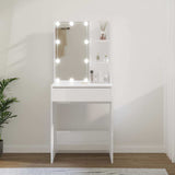 Dressing Table with LED High Gloss White 60x40x140 cm 808834