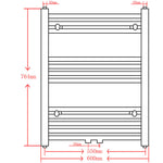 ZNTS Bathroom Heating Towel Rail Radiator Straight 600x764 mm Black 141906