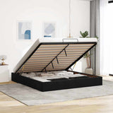 Ottoman Bed Frame No Mattress Black Super King Velvet 3311005