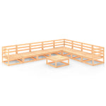 ZNTS 9 Piece Garden Lounge Set Solid Wood Pine 3075839