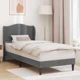 Bed Frame with Headboard Dark Grey 90 x 190 cm Velvet 42027948