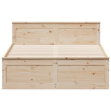 Bed Frame without Mattress with Headboard 160x200 cm Solid Wood Pine 3308759