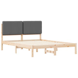 Bed Frame with Upholstered Headboard Dark Grey 140 x 200 cm 877905