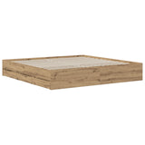 Bed Frame with Storage Artisan Oak 180 x 200 cm Engineered wood 3445761