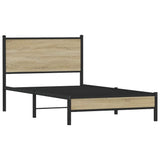 Metal Bed Frame without Mattress Sonoma Oak 107x203 cm 4007864