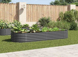 45528 Garden Raised Bed 240x80x44 cm Galvanised Steel Grey