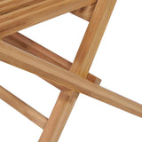 Folding Chair Set of 4 Natural Teak Solid Teak Wood Standard 43040