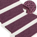 Stair Mats 30 pcs 65x21x4 cm Dark Purple Rectangular Edge 3365837