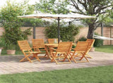 Garden Dining Set Folding 7 pcs Brown Solid Acacia Wood 3375757