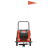 Pet Bike Trailer Orange and Black Oxford Fabric and Iron 93886