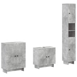 3 Piece Bathroom Cabinet Set EDE Concrete Grey Engineered Wood 3417417