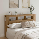 LED Headboard Artisan Oak 180x18.5x103.5 cm Engineered Wood 857691