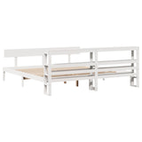 Bed Frame without Mattress White 200x200 cm Solid Wood Pine 3305809