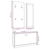 3-in-1 Shoe Cabinet Set Grey Sonoma Engineered Wood 342575
