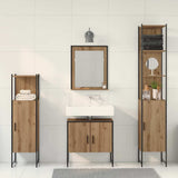 Bathroom Furniture Set with Door 4 pcs Brown 33 x 33 x 185.5 cm 3334410