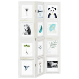 Room Divider 3 Panels White Solid Wood Paulownia 358686