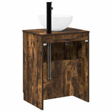 Bathroom Furniture Set Smoked Oak Engineered Wood 3404218