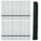 Welded Wire Fence 100 x 1 m PVC-Coated Steel Green Mesh 3336790