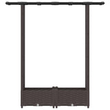 Raised Bed with Trellis and Roof Brown 122.5 x 40 x 123 cm PP 42032515