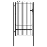 Fence Gate HORST 100 x 175 cm Steel Black Lockable 42034057